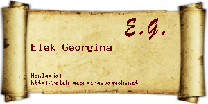 Elek Georgina névjegykártya
